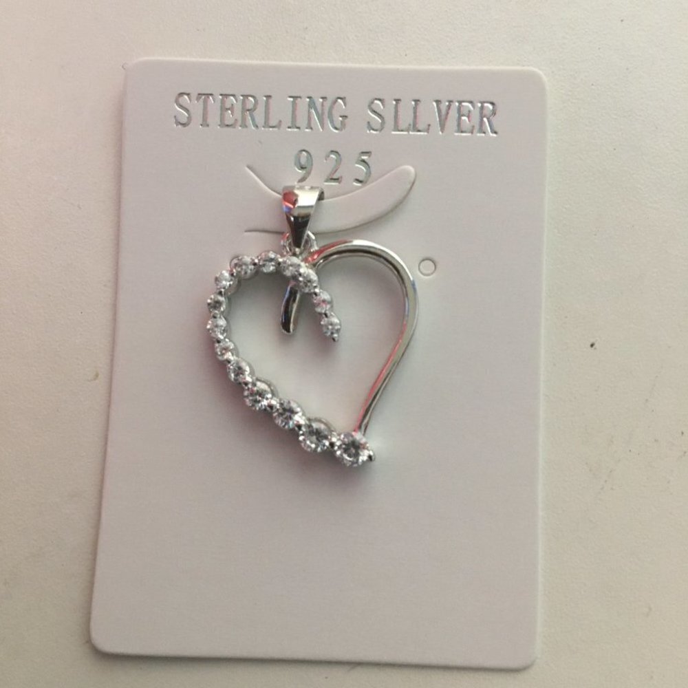 Open Heart CZ Pendant Necklace